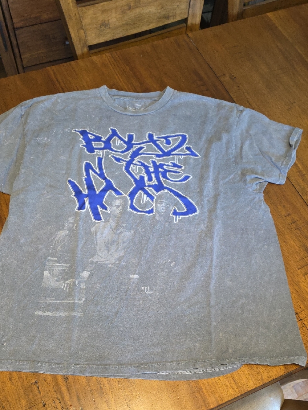 Men's Boyz N The Hood Graphic Tee with Blue Script Design